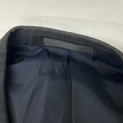 Burberry's Navy Check Wool Mohair Breasted Blazer Jacket Size AB5