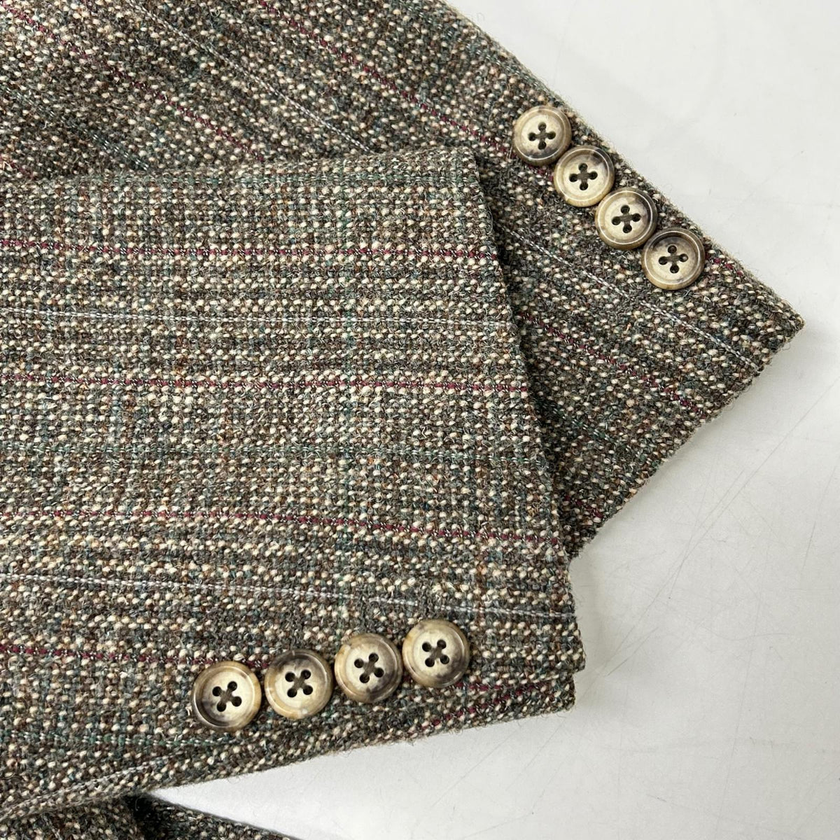Burberry's Gray Check Tweed Single Jacket Size AB5