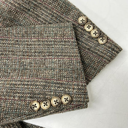 Burberry's Gray Check Tweed Single Jacket Size AB5