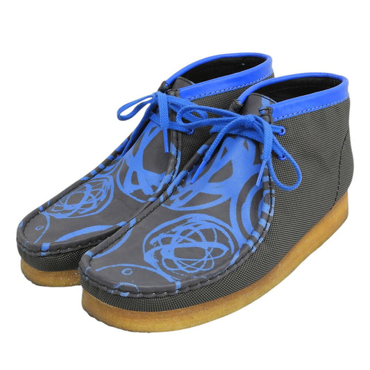 Clarks Cordura Nylon Wallabee Shoes Black/Blue Sneakers Size 9 G(UK)