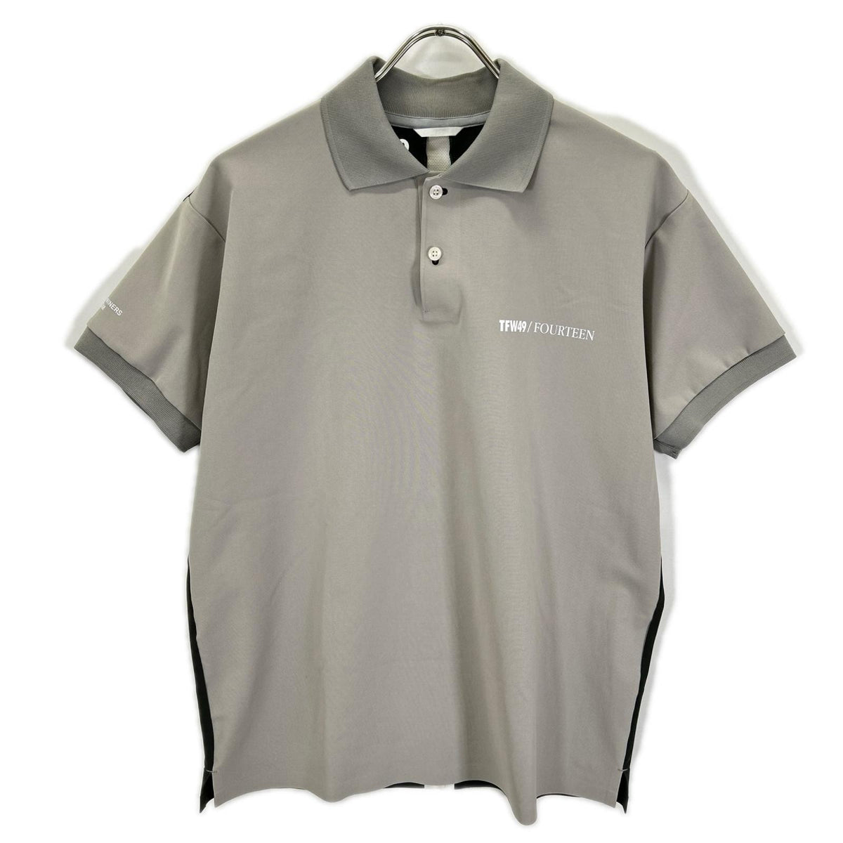 TFW49 Gray Khaki Logo Print Polyester Polo Shirt Size M