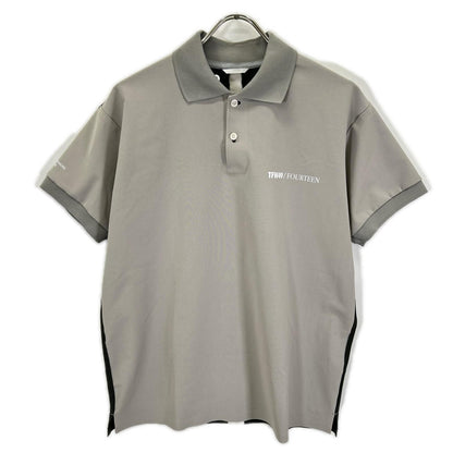 TFW49 Gray Khaki Logo Print Polyester Polo Shirt Size M