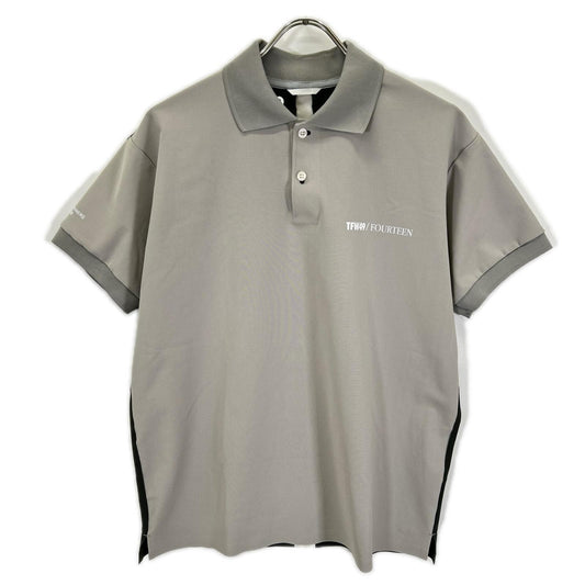 TFW49 Gray Khaki Logo Print Polyester Polo Shirt Size M