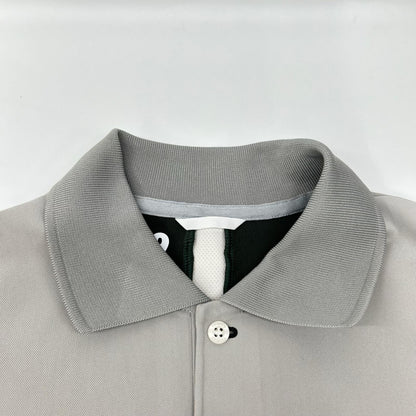 TFW49 Gray Khaki Logo Print Polyester Polo Shirt Size M