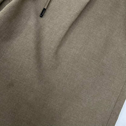 AOURE EVALET Imitation Linen Pants Beige Size M