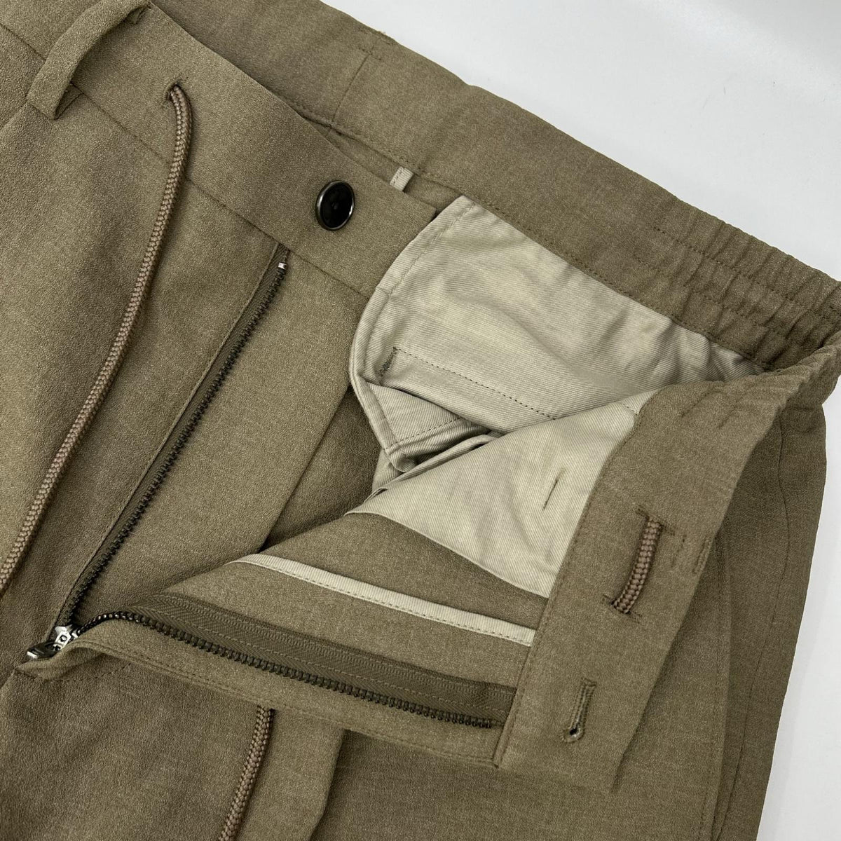 AOURE EVALET Imitation Linen Pants Beige Size M