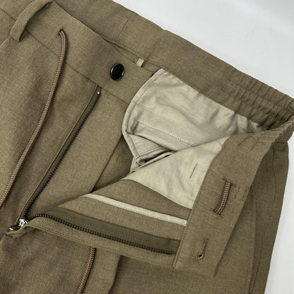 AOURE EVALET Imitation Linen Pants Beige Size M