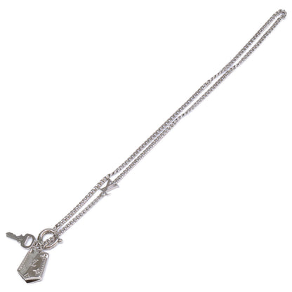 LOUIS VUITTON LV Tag Necklace Silver