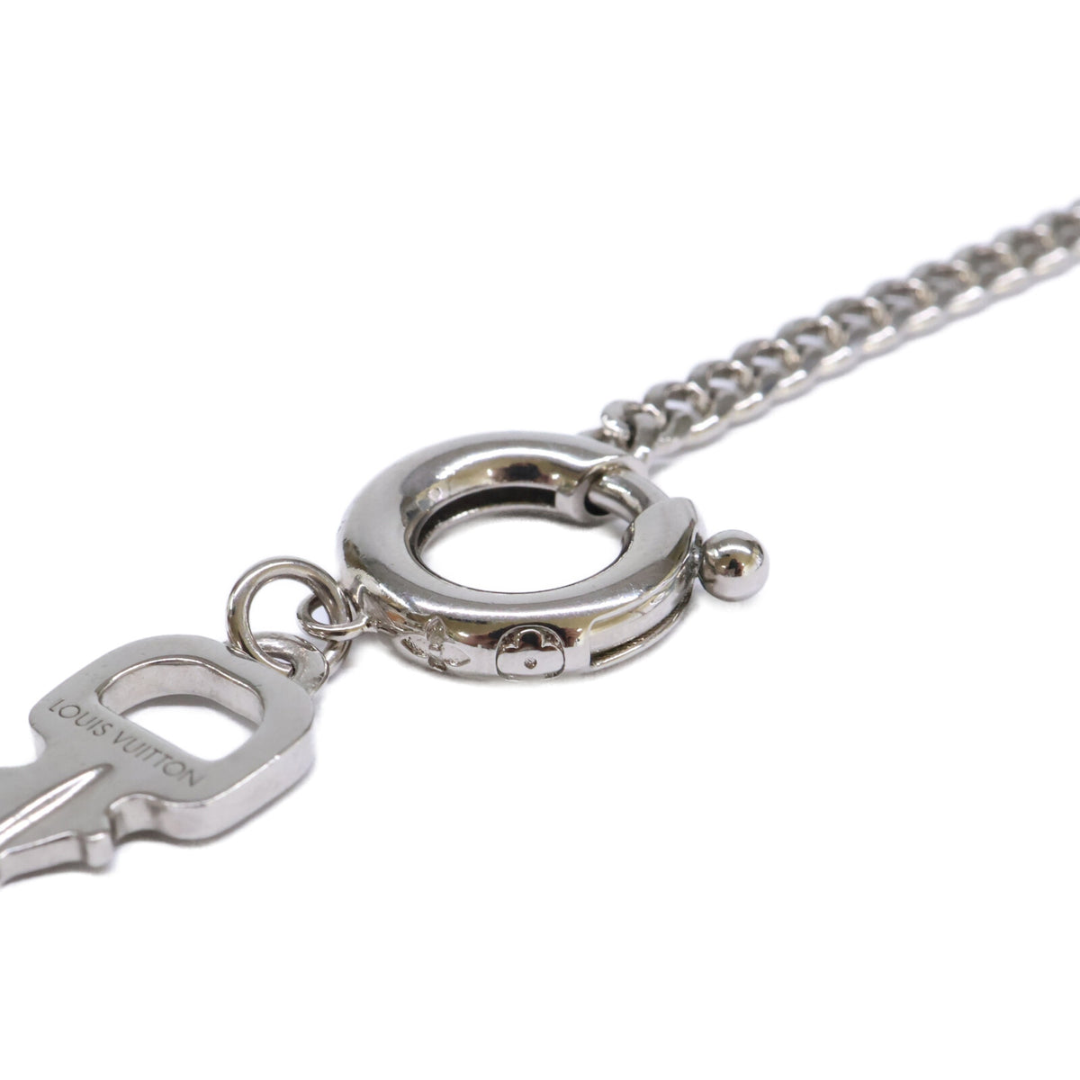 LOUIS VUITTON LV Tag Necklace Silver