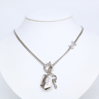 LOUIS VUITTON LV Tag Necklace Silver