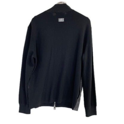 MARK&LONA Black Wool Combi Zip Knit Jacket Size 50