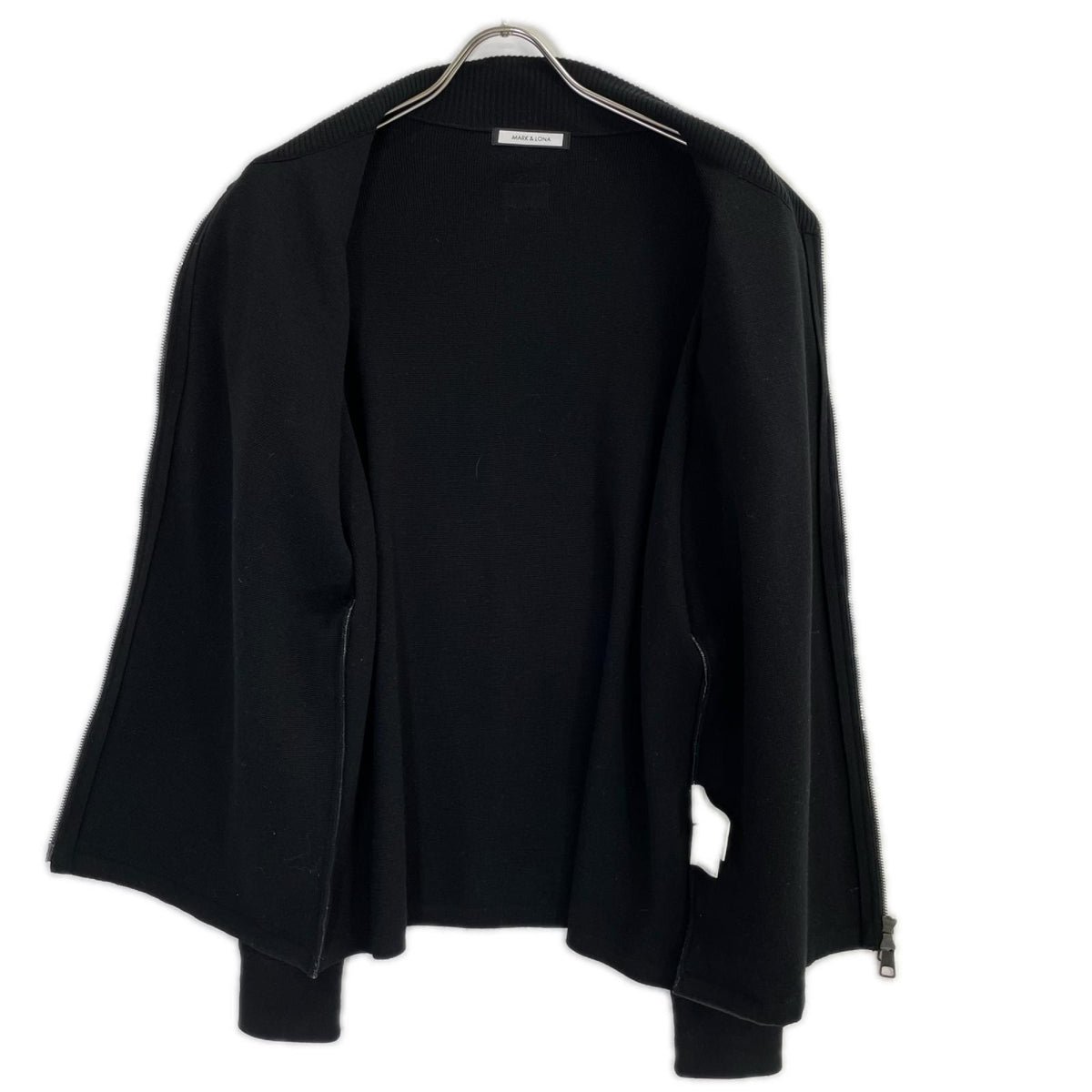 MARK&LONA Black Wool Combi Zip Knit Jacket Size 50