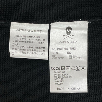 MARK&LONA Black Wool Combi Zip Knit Jacket Size 50