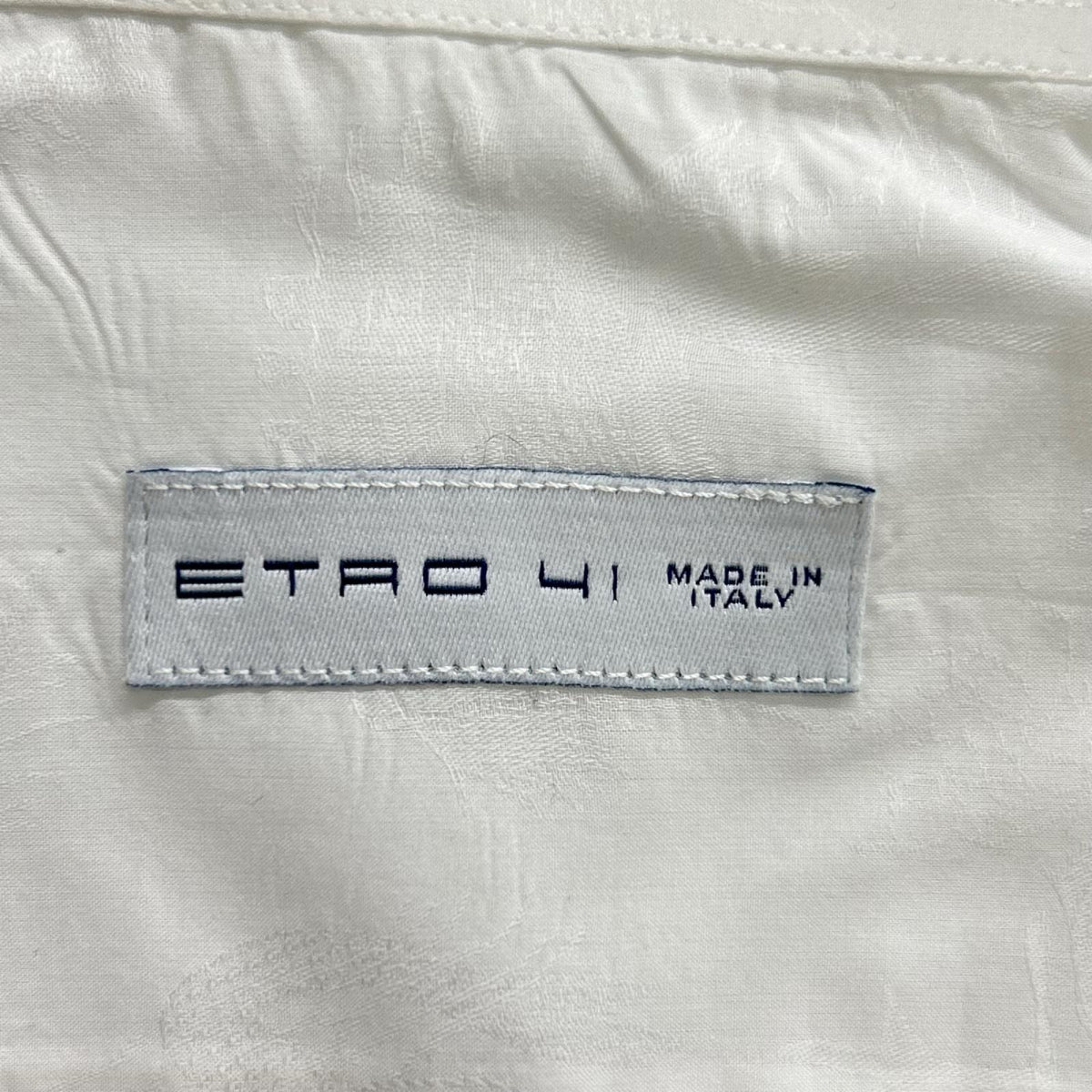 ETRO White Cotton All-Over Pattern Sleeve Shirt Size 41