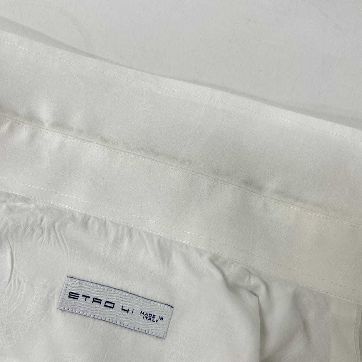 ETRO White Cotton All-Over Pattern Sleeve Shirt Size 41