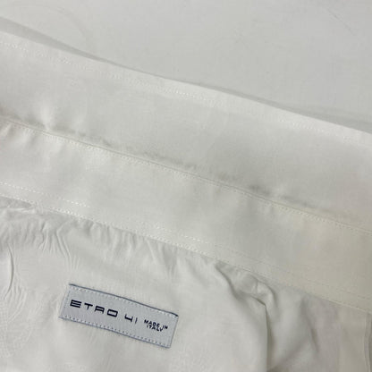 ETRO White Cotton All-Over Pattern Sleeve Shirt Size 41