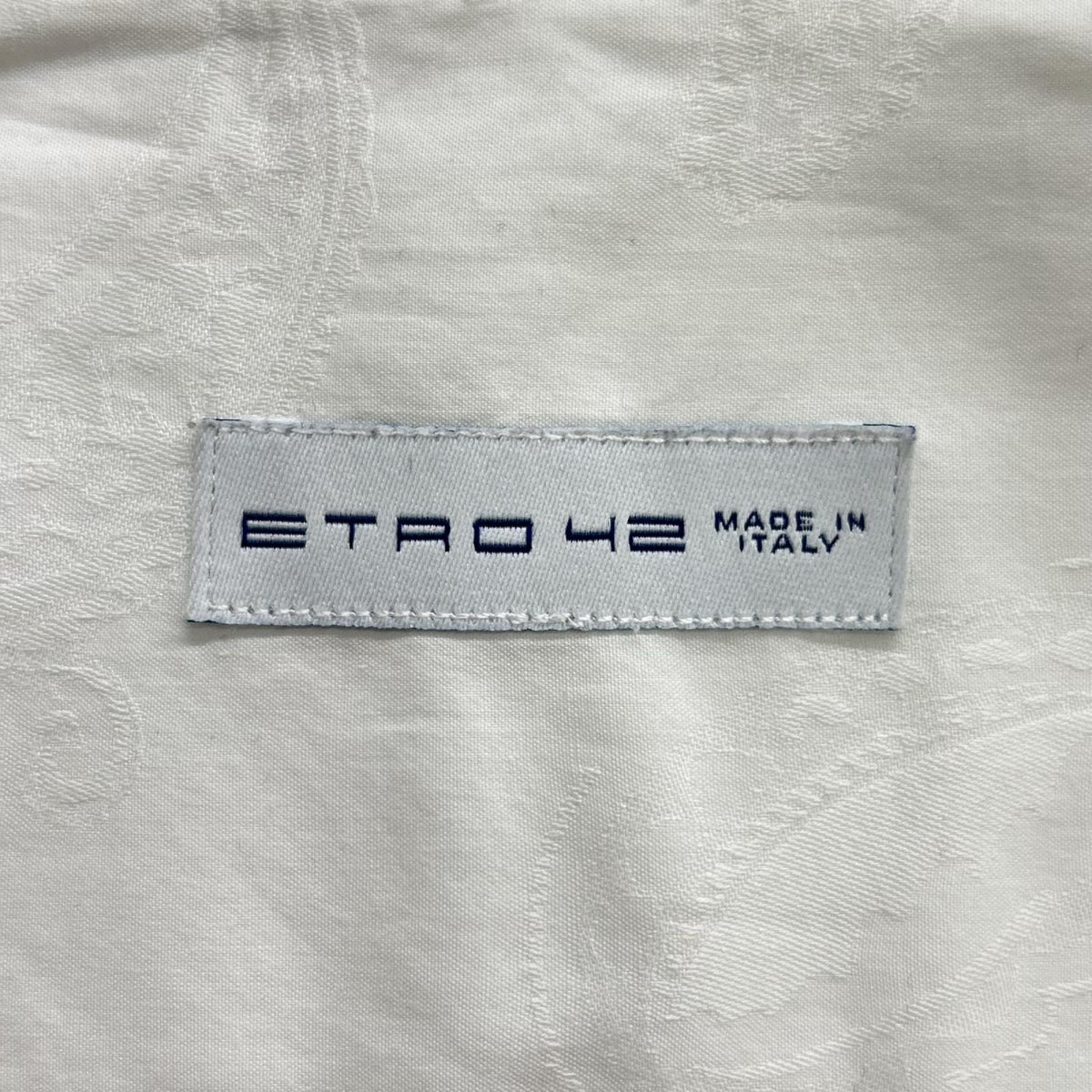 ETRO White Cotton Paisley Dress Shirt Size 42