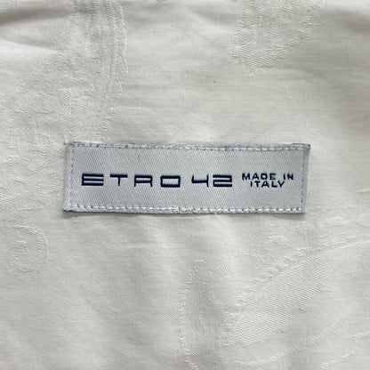 ETRO White Cotton Paisley Dress Shirt Size 42