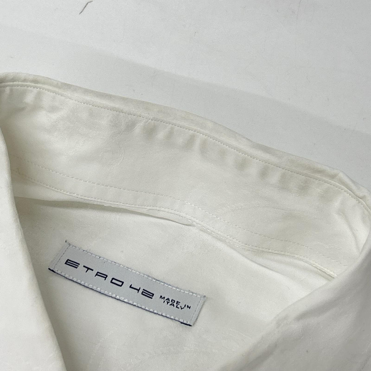 ETRO White Cotton Paisley Dress Shirt Size 42