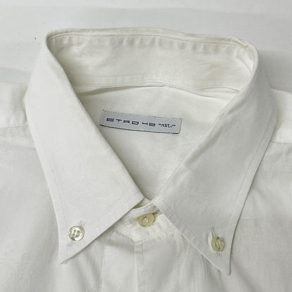 ETRO White Cotton Paisley Dress Shirt Size 42