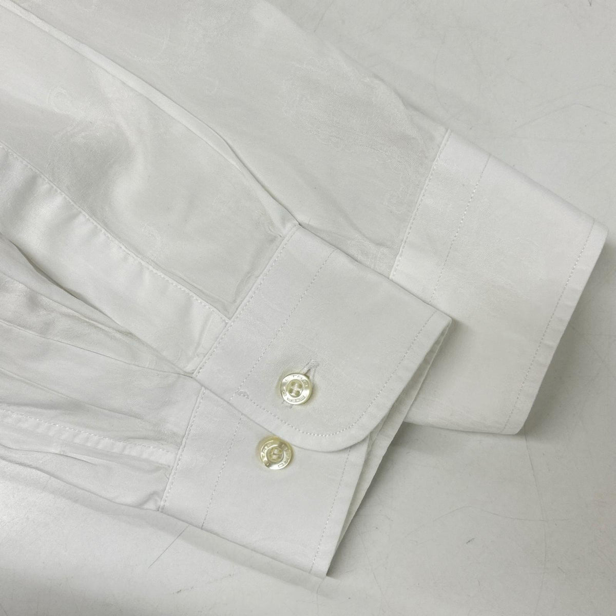 ETRO White Cotton Paisley Dress Shirt Size 42