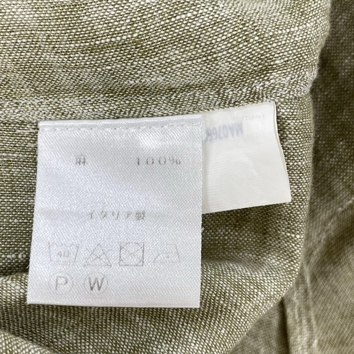 BORRELLI Khaki Linen Dress Shirt Size XL