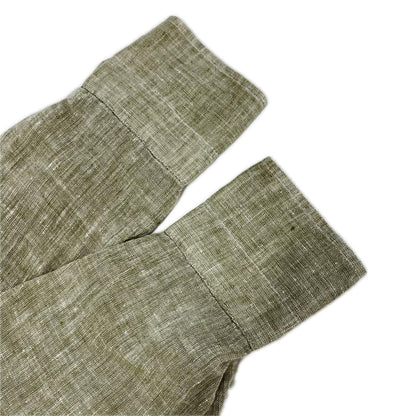 BORRELLI Khaki Linen Dress Shirt Size XL
