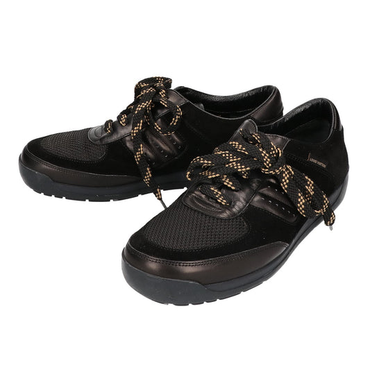 LOUIS VUITTON Leather Suede Mesh Low Top Sneakers Size UK 8