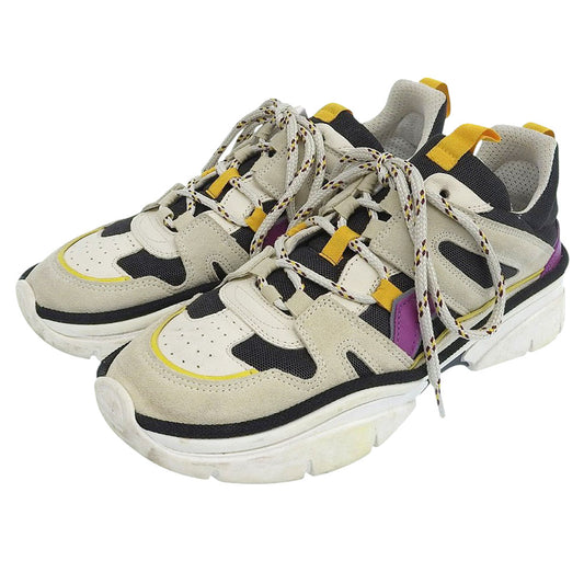ISABEL MARANT Kinsley Mesh Suede Sneakers Gray Size EU 38