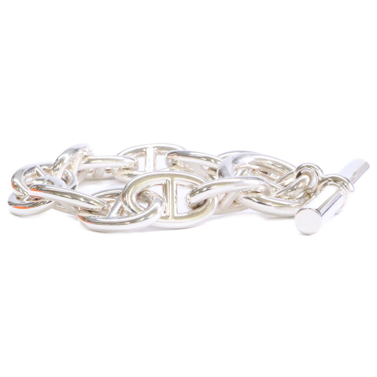 HERMES 25' Ag925 Chaine d'Ancre TGM 12 Links Bracelet Silver