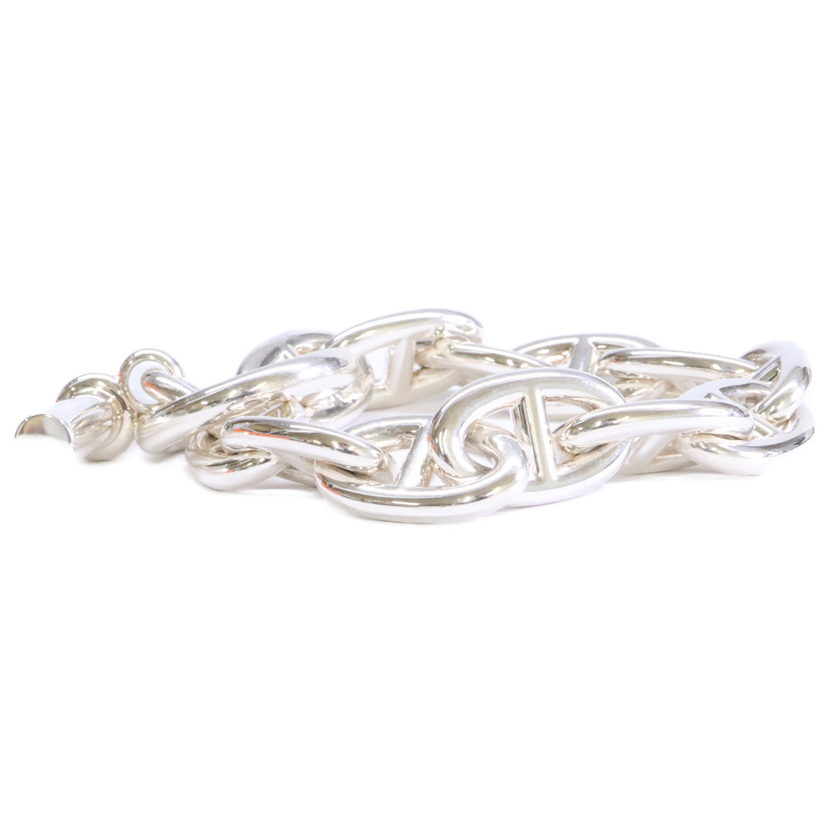 HERMES 25' Ag925 Chaine d'Ancre TGM 12 Links Bracelet Silver