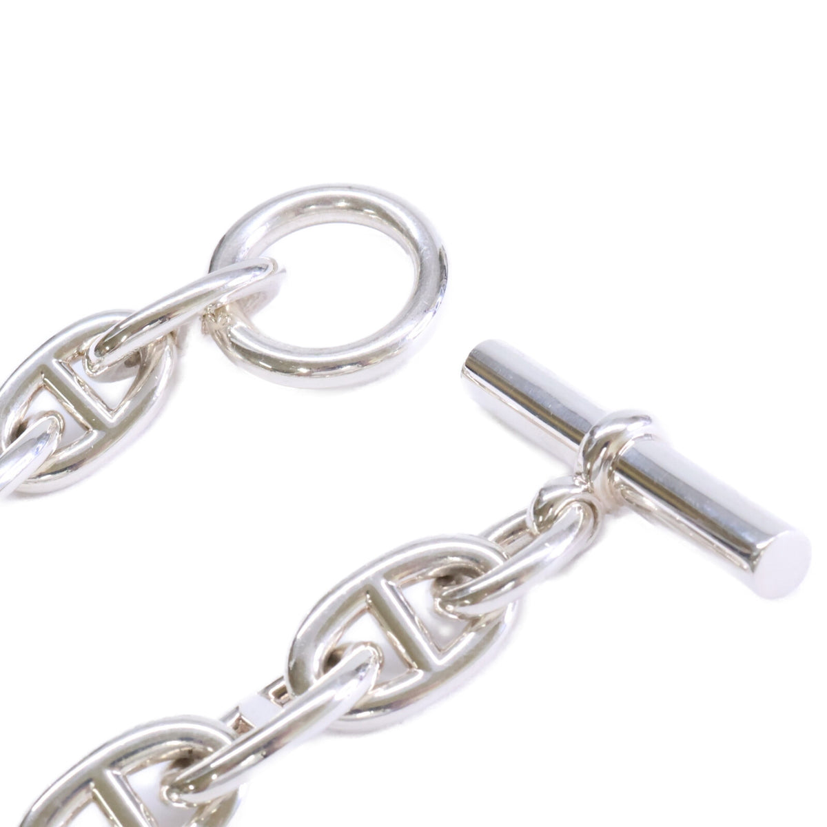 HERMES 25' Ag925 Chaine d'Ancre TGM 12 Links Bracelet Silver
