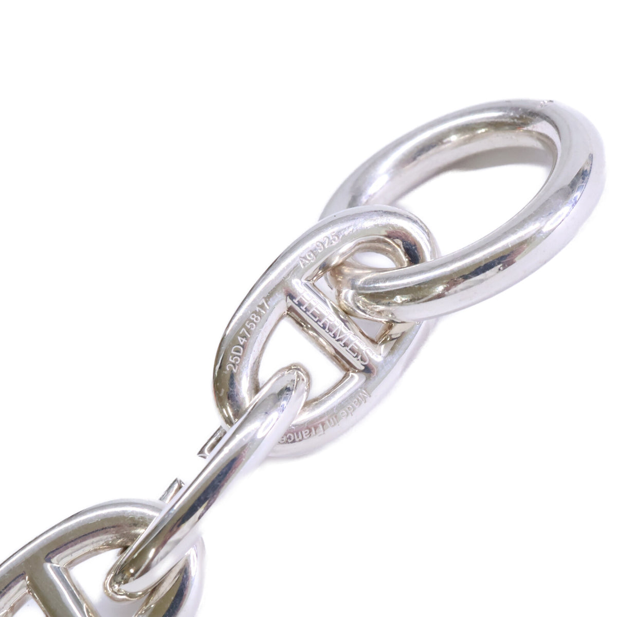 HERMES 25' Ag925 Chaine d'Ancre TGM 12 Links Bracelet Silver