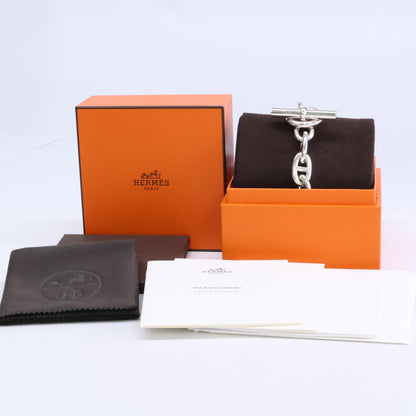HERMES 25' Ag925 Chaine d'Ancre TGM 12 Links Bracelet Silver