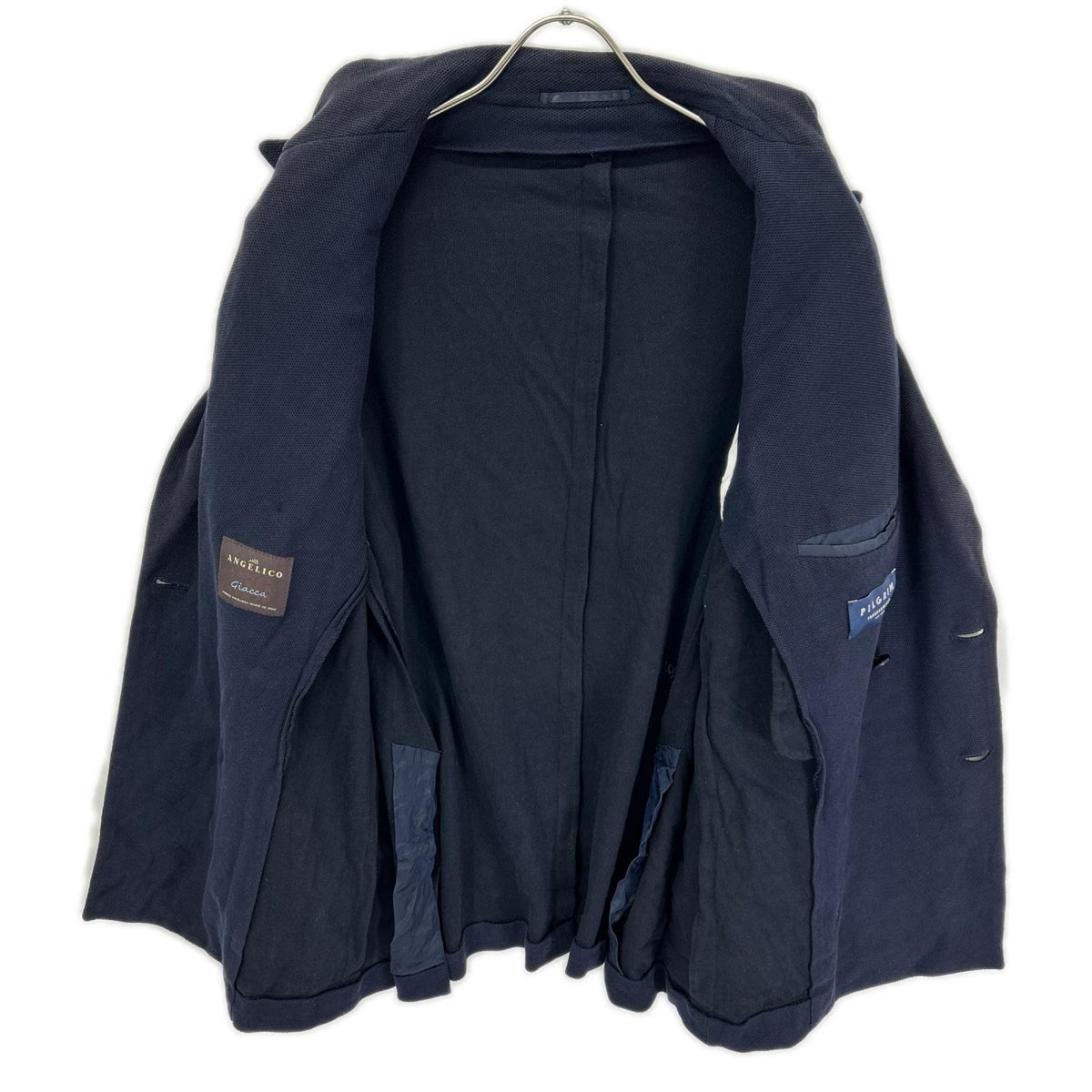 TOMORROWLAND PILGRIM Navy DB Jersey Basket Blazer Jacket Size 52