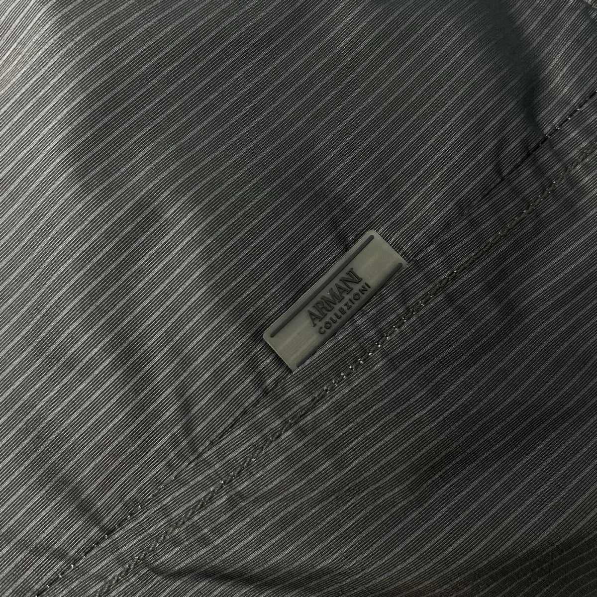ARMANICOLLEZIONI Pinstripe Zip-Up Blazer Gray Jacket Size 50