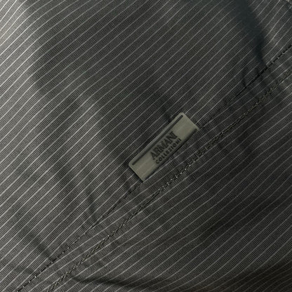 ARMANICOLLEZIONI Pinstripe Zip-Up Blazer Gray Jacket Size 50