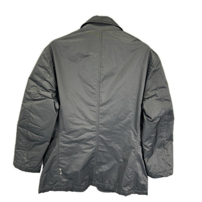 ARMANICOLLEZIONI Pinstripe Zip-Up Blazer Gray Jacket Size 50