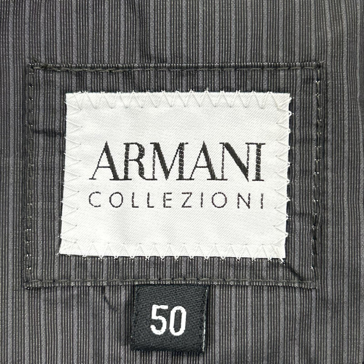 ARMANICOLLEZIONI Pinstripe Zip-Up Blazer Gray Jacket Size 50