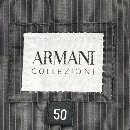 ARMANICOLLEZIONI Pinstripe Zip-Up Blazer Gray Jacket Size 50