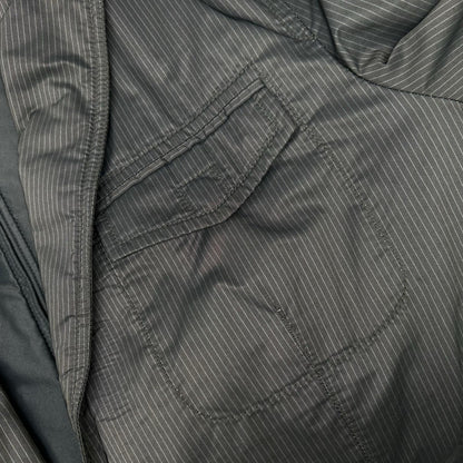 ARMANICOLLEZIONI Pinstripe Zip-Up Blazer Gray Jacket Size 50