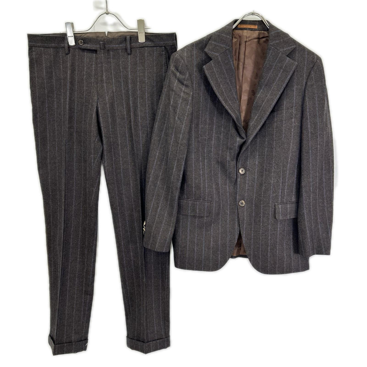 UNIVERSAL LANGUAGE Canonico Wool Suit Brown Size 48