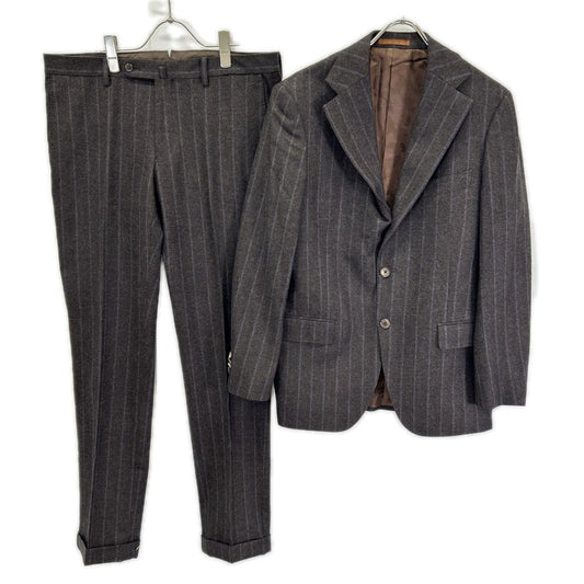 UNIVERSAL LANGUAGE Canonico Wool Suit Brown Size 48