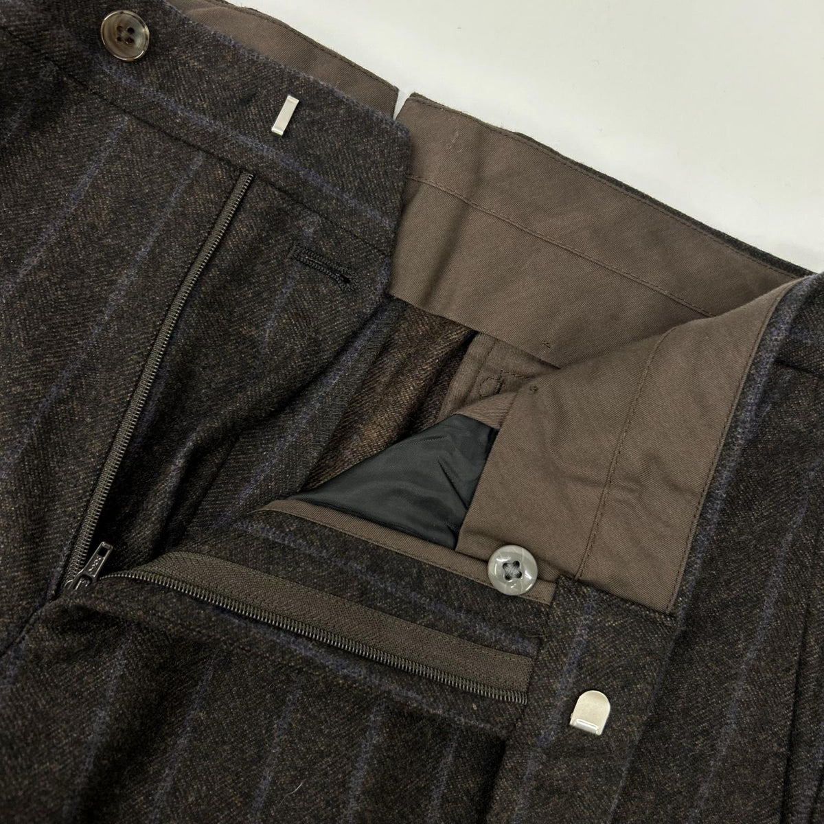 UNIVERSAL LANGUAGE Canonico Wool Suit Brown Size 48