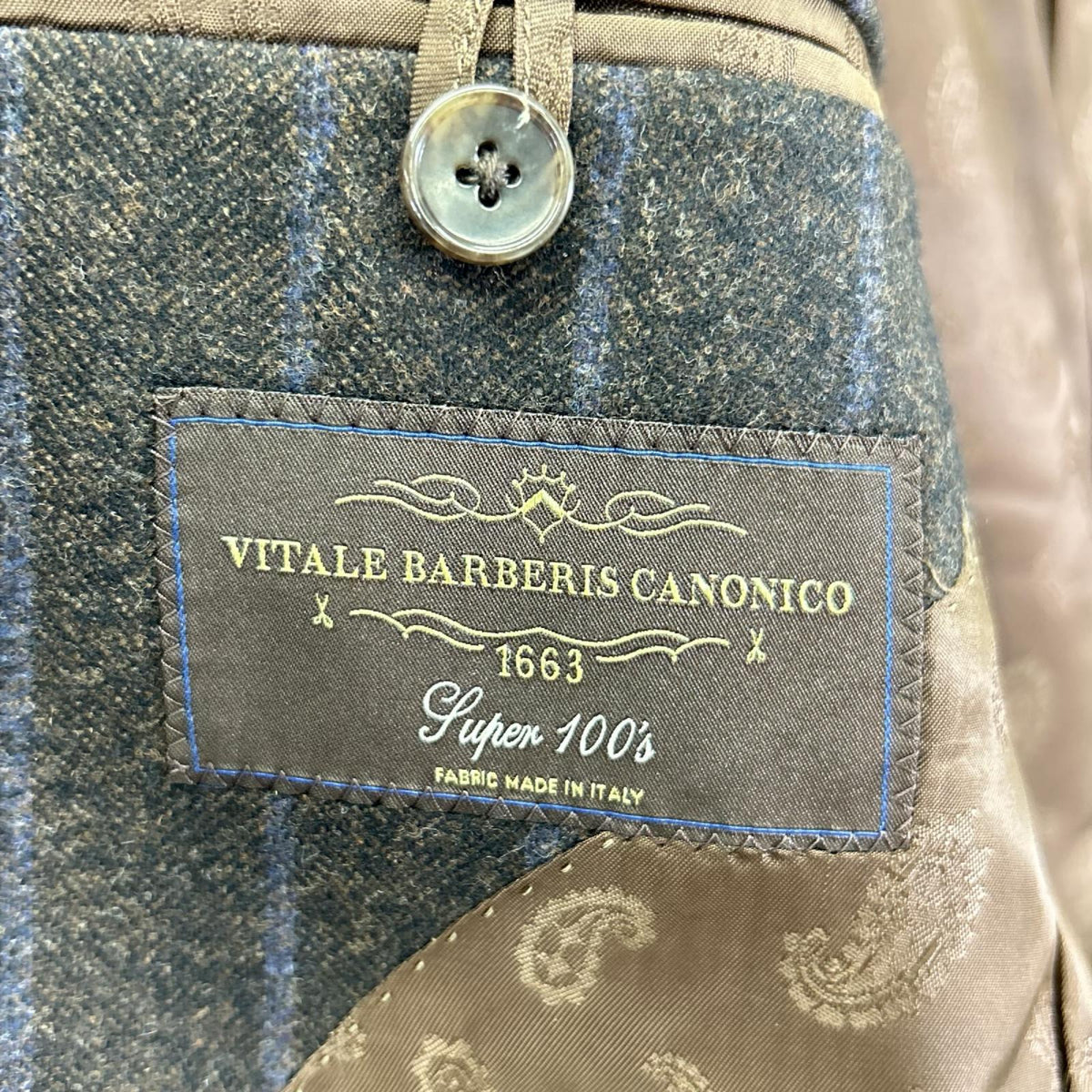 UNIVERSAL LANGUAGE Canonico Wool Suit Brown Size 48