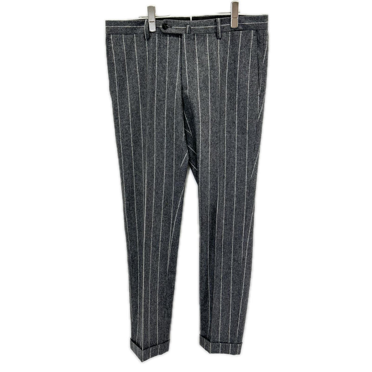UNIVERSAL LANGUAGE Gray Stripe Canonico Wool Suit Size 48