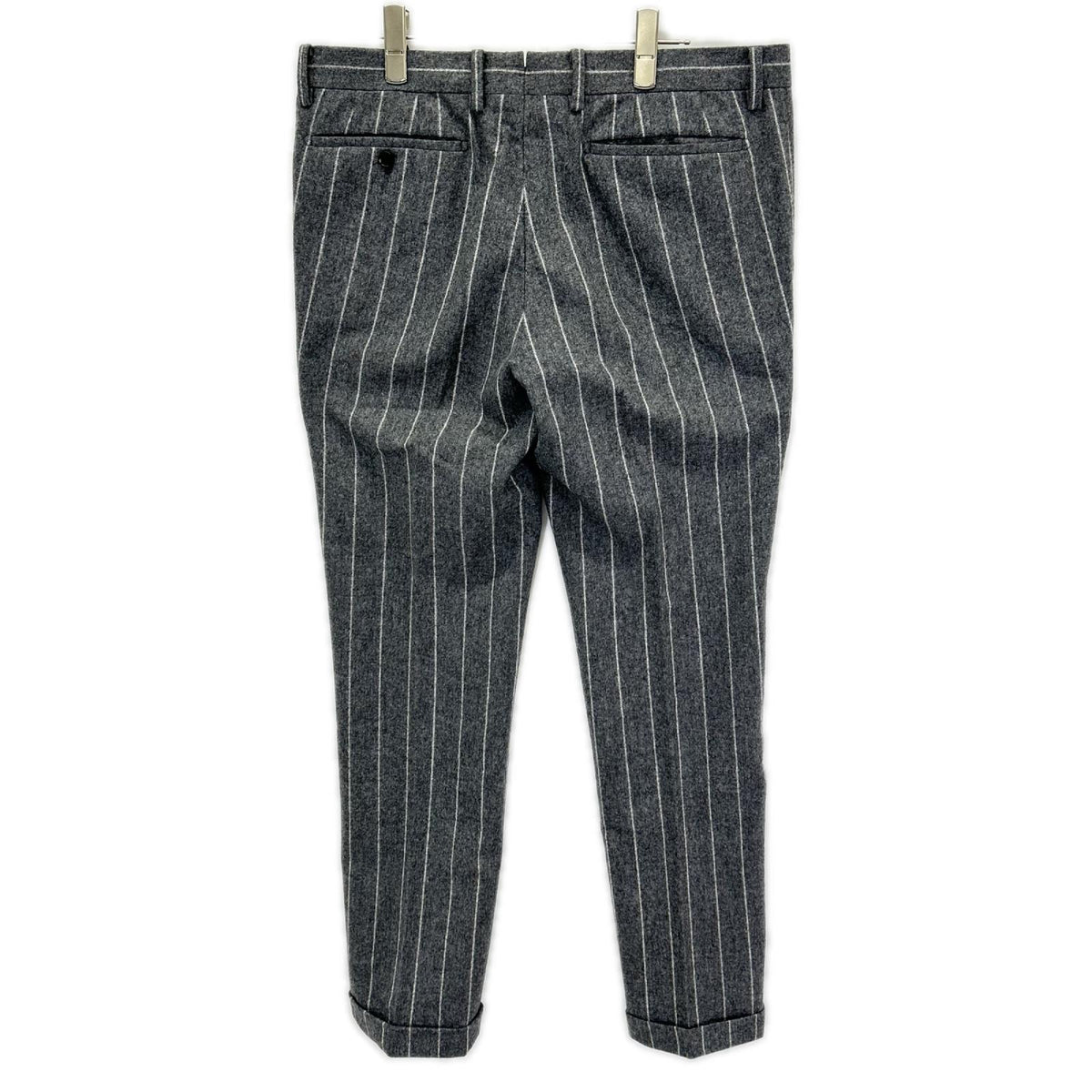 UNIVERSAL LANGUAGE Gray Stripe Canonico Wool Suit Size 48