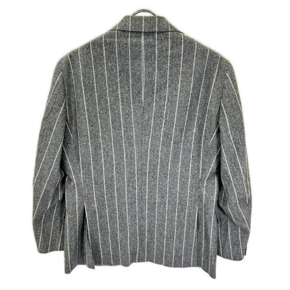 UNIVERSAL LANGUAGE Gray Stripe Canonico Wool Suit Size 48