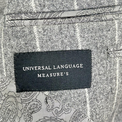 UNIVERSAL LANGUAGE Gray Stripe Canonico Wool Suit Size 48