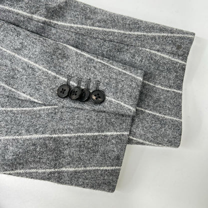 UNIVERSAL LANGUAGE Gray Stripe Canonico Wool Suit Size 48